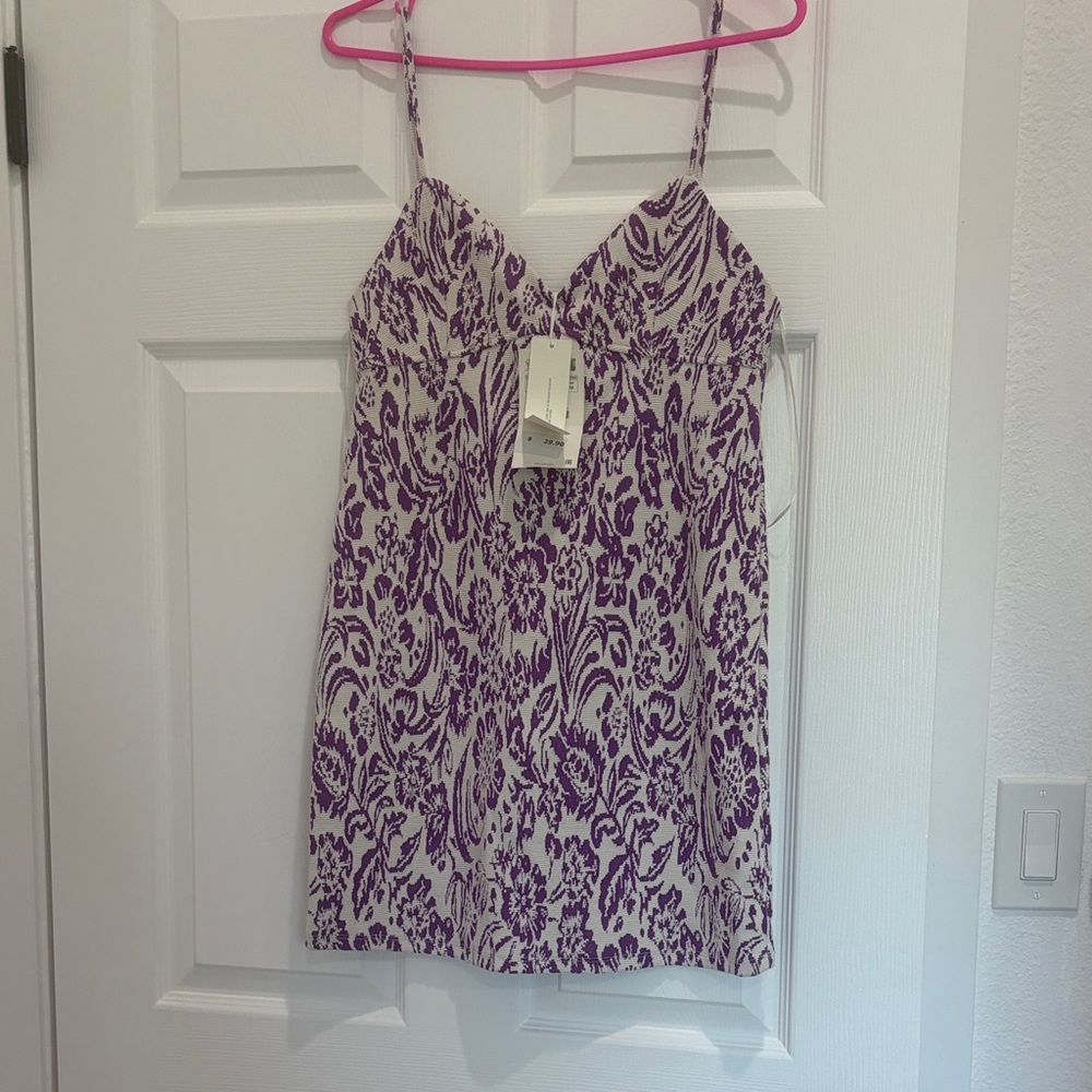 Zara Purple and White Floral Camisole Dress